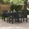 Chaise de jardin 4 pcs Noir 65,5 x 59 x 88 cm Polyéthylène 647848647848