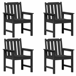 Chaise de jardin 4 pcs Noir 65,5 x 59 x 88 cm Polyéthylène 647848647848