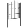 Porte de Clôture HORST 100 x 125 cm métal Noir Verrouillable 647874647874