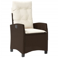 Ensemble à manger de jardin 5 pcs et coussins marron poly rotin 647875647875