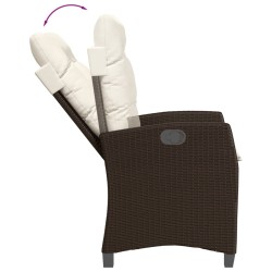 Ensemble à manger de jardin 5 pcs et coussins marron poly rotin 647875647875