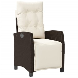 Ensemble à manger de jardin 5 pcs et coussins marron poly rotin 647875647875