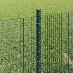 Clôture en fil soudé avec poteaux 10 x 0,4 m Vert Maille 647887647887