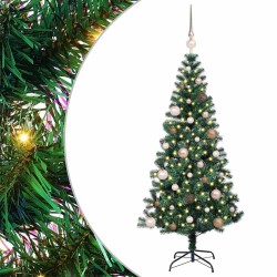 Sapin de Noël artificiel pré-éclairé Vert 150 cm PVC et métal 647889647889