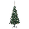 Sapin de Noël artificiel pré-éclairé Vert 150 cm PVC et métal 647889647889