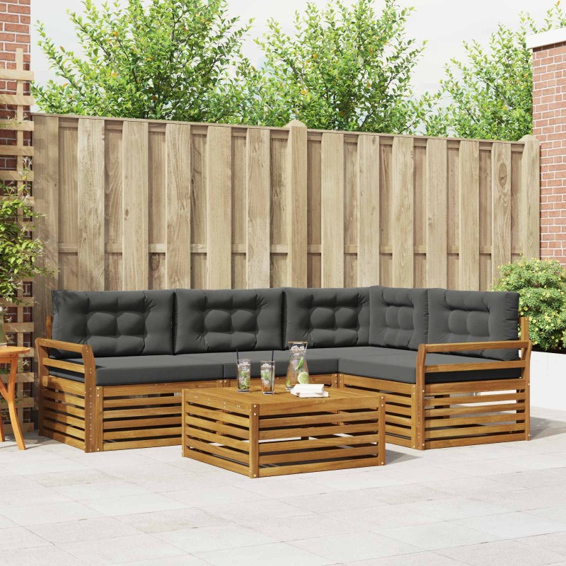 Ensemble de canapés d'extérieur 5 pcs Naturel et Anthracite 647890647890
