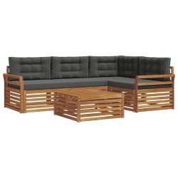 Ensemble de canapés d'extérieur 5 pcs Naturel et Anthracite 647890647890