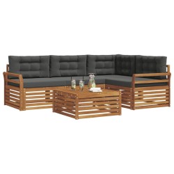Ensemble de canapés d'extérieur 5 pcs Naturel et Anthracite 647890647890