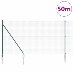 Clôture en fil soudé avec pointes 50 x 1,4 m Vert Maille 647891647891
