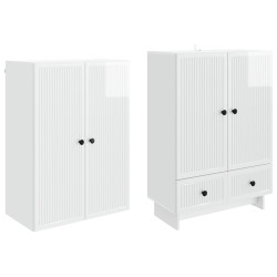 Ensemble de Meubles 2 pcs Blanc brillant 66 x 34,5 x 95 cm 647901647901