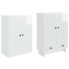 Ensemble de Meubles 2 pcs Blanc brillant 66 x 34,5 x 95 cm 647901647901