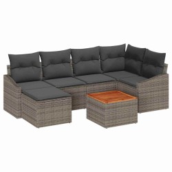 Ensemble de canapé de jardin avec stockage 7 pcs Gris polyrotin 647903647903