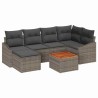 Ensemble de canapé de jardin avec stockage 7 pcs Gris polyrotin 647903647903