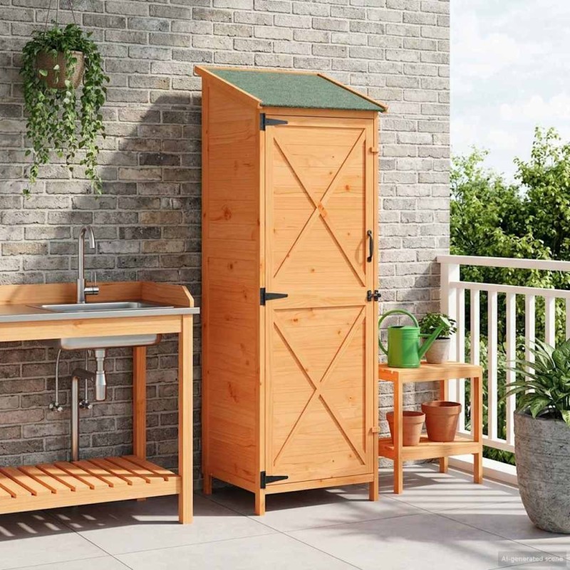 Abri de jardin Marron 59,5 x 56 x 176,5 cm Bois de Sapin Massif 647904647904