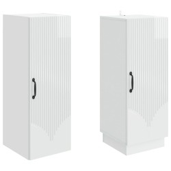 Ensemble de Meubles 2 pcs Blanc brillant Bois d'ingénierie 647906647906