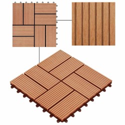 Carreau de terrasse 22 pcs Teck 30 x 30 cm WPC 647910647910