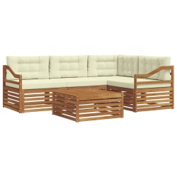 Ensemble de canapés d'extérieur 5 pcs Naturel et Crème 647911647911