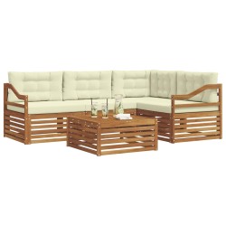 Ensemble de canapés d'extérieur 5 pcs Naturel et Crème 647911647911