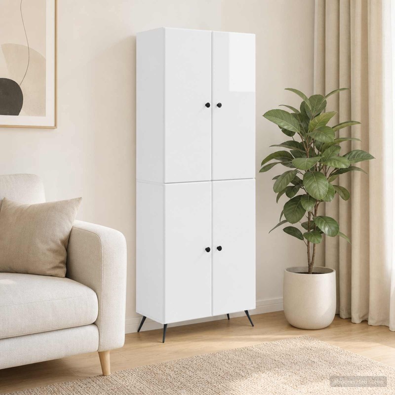 Ensemble de Meubles 2 pcs Blanc brillant Bois d'ingénierie 647912647912