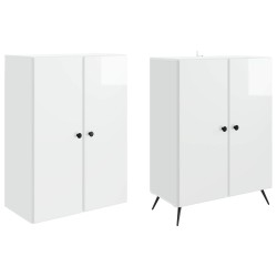 Ensemble de Meubles 2 pcs Blanc brillant Bois d'ingénierie 647912647912