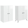 Ensemble de Meubles 2 pcs Blanc brillant Bois d'ingénierie 647912647912