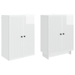 Ensemble de Meubles 2 pcs Blanc brillant 66 x 34,5 x 90 cm 647915647915