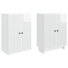 Ensemble de Meubles 2 pcs Blanc brillant 66 x 34,5 x 90 cm 647915647915