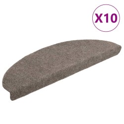 Tapis d'escalier auto-adhésifs 10 pièces 65 x 21 x 4 cm Beige Demi-rond Grand 647921647921