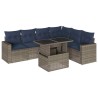 Ensemble de canapé de jardin 7 pcs avec coussins gris résine tressée 647928647928