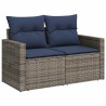 Ensemble de canapé de jardin 7 pcs avec coussins gris résine tressée 647928647928