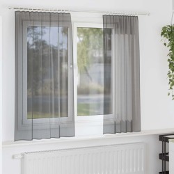 Rideaux en voile à œillets 2 pcs gris foncé 647929647929