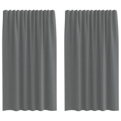 Rideaux en voile à œillets 2 pcs gris foncé 647929647929
