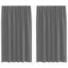 Rideaux en voile à œillets 2 pcs gris foncé 647929647929