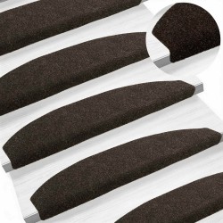 Tapis d'escalier auto-adhésifs 15 pcs Marron foncé 647932647932