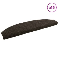 Tapis d'escalier auto-adhésifs 15 pcs Marron foncé 647932647932
