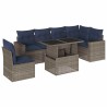 Ensemble de canapé de jardin 7 pcs avec coussins gris résine tressée 647933647933
