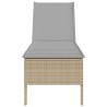 Transat avec coussin beige 55x200x44cm résine tressée 647952647952