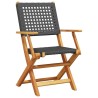 Chaises de jardin pliantes lot de 8 noir poly rotin bois massif 647955647955
