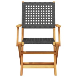 Chaises de jardin pliantes lot de 8 noir poly rotin bois massif 647955647955