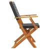 Chaises de jardin pliantes lot de 8 noir poly rotin bois massif 647955647955