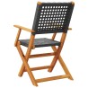 Chaises de jardin pliantes lot de 8 noir poly rotin bois massif 647955647955