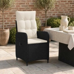 Chaise de jardin inclinable Noir et blanc crème 647958647958