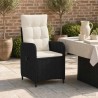 Chaise de jardin inclinable Noir et blanc crème 647958647958
