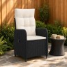 Chaise de jardin inclinable Noir et blanc crème 647958647958