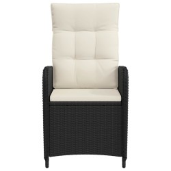 Chaise de jardin inclinable Noir et blanc crème 647958647958