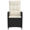 Chaise de jardin inclinable Noir et blanc crème 647958647958