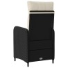 Chaise de jardin inclinable Noir et blanc crème 647958647958