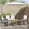 Ensemble de meubles d'extérieur 4 pcs Noir et blanc crème 647962647962
