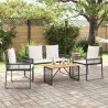 Ensemble de meubles d'extérieur 4 pcs Noir et blanc crème 647962647962