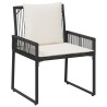 Ensemble de meubles d'extérieur 4 pcs Noir et blanc crème 647962647962